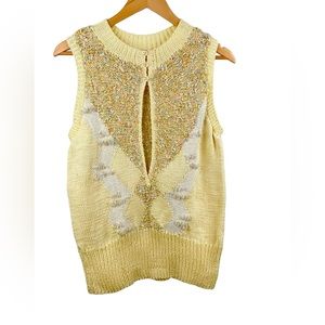 Embroidery sweater vest for spring